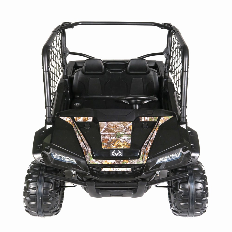 24V Electric UTV for Two Riders with Large Storage Compartment Dual Drive Option - Jet Black