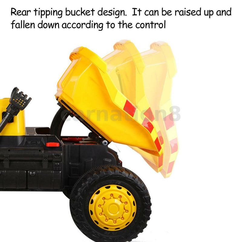 12V Four-wheel Drive Construction Truck 2.4G Remote Control/App Control Children's Electric Ride On Vehicle