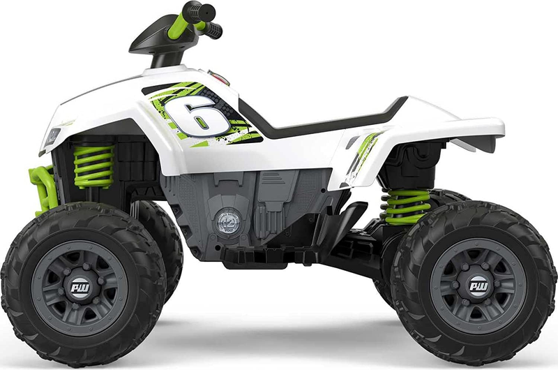 Power Wheels Racing ATV Electric Ride-On Toy with All-Terrain Traction