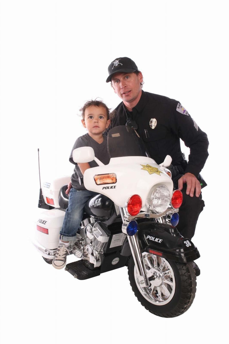 Kids Electric Police Motorbike Ride-On Toy for Boys and Girls - 12v Motorized Motorcycle Car