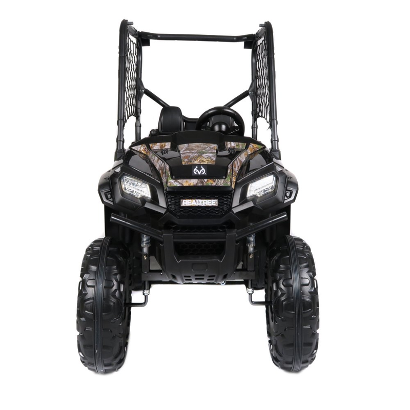 24V Electric UTV for Two Riders with Large Storage Compartment Dual Drive Option - Jet Black