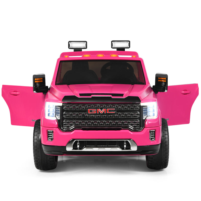 Licensed GMC 2-Seater Pink Ride On Truck for Kids with Remote Control - 12V