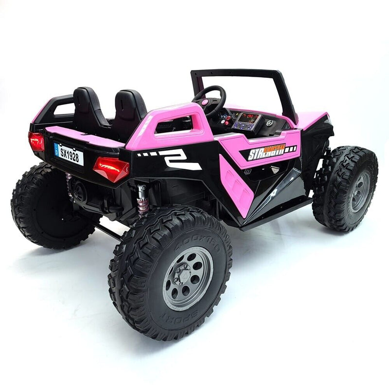 Pink 24V Children's Ride on Car 4×4 UTV Buggy with 2 Seats, Remote Control, and Bluetooth Connectivity