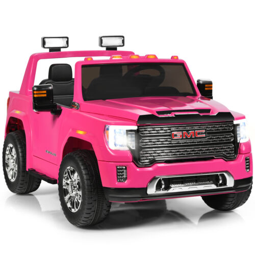 Licensed GMC 2-Seater Pink Ride On Truck for Kids with Remote Control - 12V