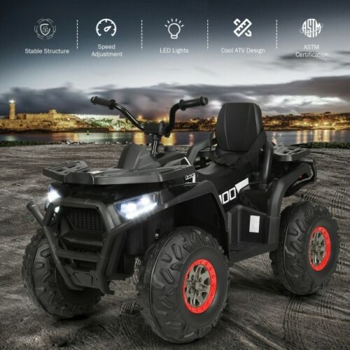 MP3 LED Lights Ride On Toy for Kids: Electric 4-Wheeler ATV Quad