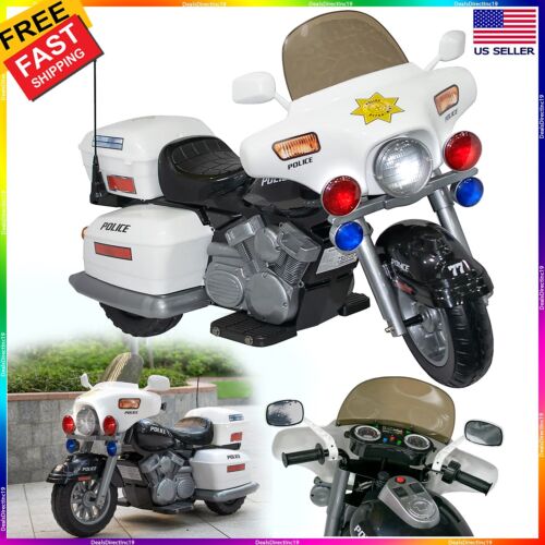 Kids Electric Police Motorbike Ride-On Toy for Boys and Girls - 12v Motorized Motorcycle Car