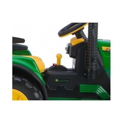 John Deere 12V Battery Powered Ride-On Tractor with Trailer for Kids