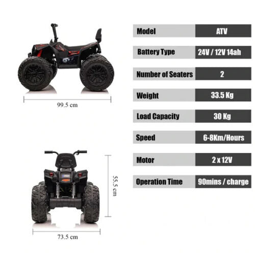 24 volt electric four wheeler best sale