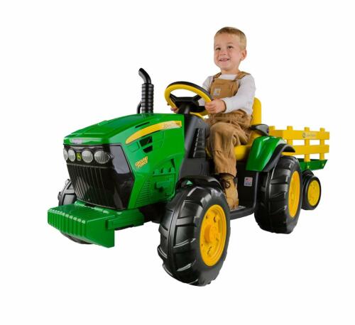 Battery Operated Kids Ride-On Tractor with Trailer Kit - Outdoor Power Toy