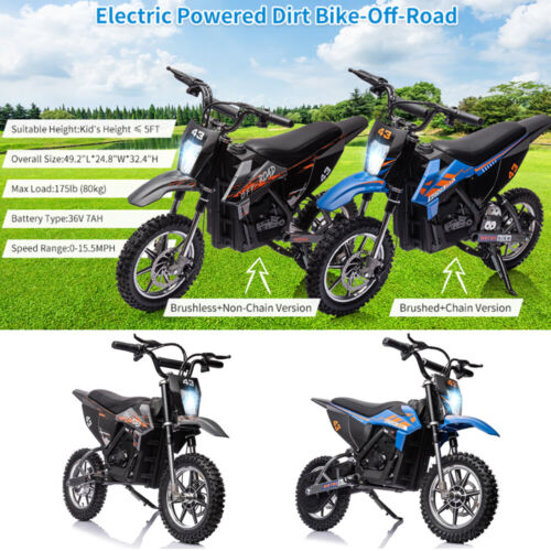 Powerful 36V Electric Dirt Bike for Kids with Variable Speed up to 15.5MPH