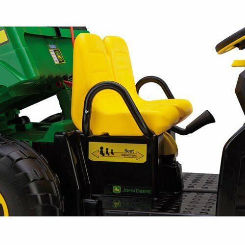 Electric John Deere 12V Ride-On Tractor with Adjustable Seat for Kids