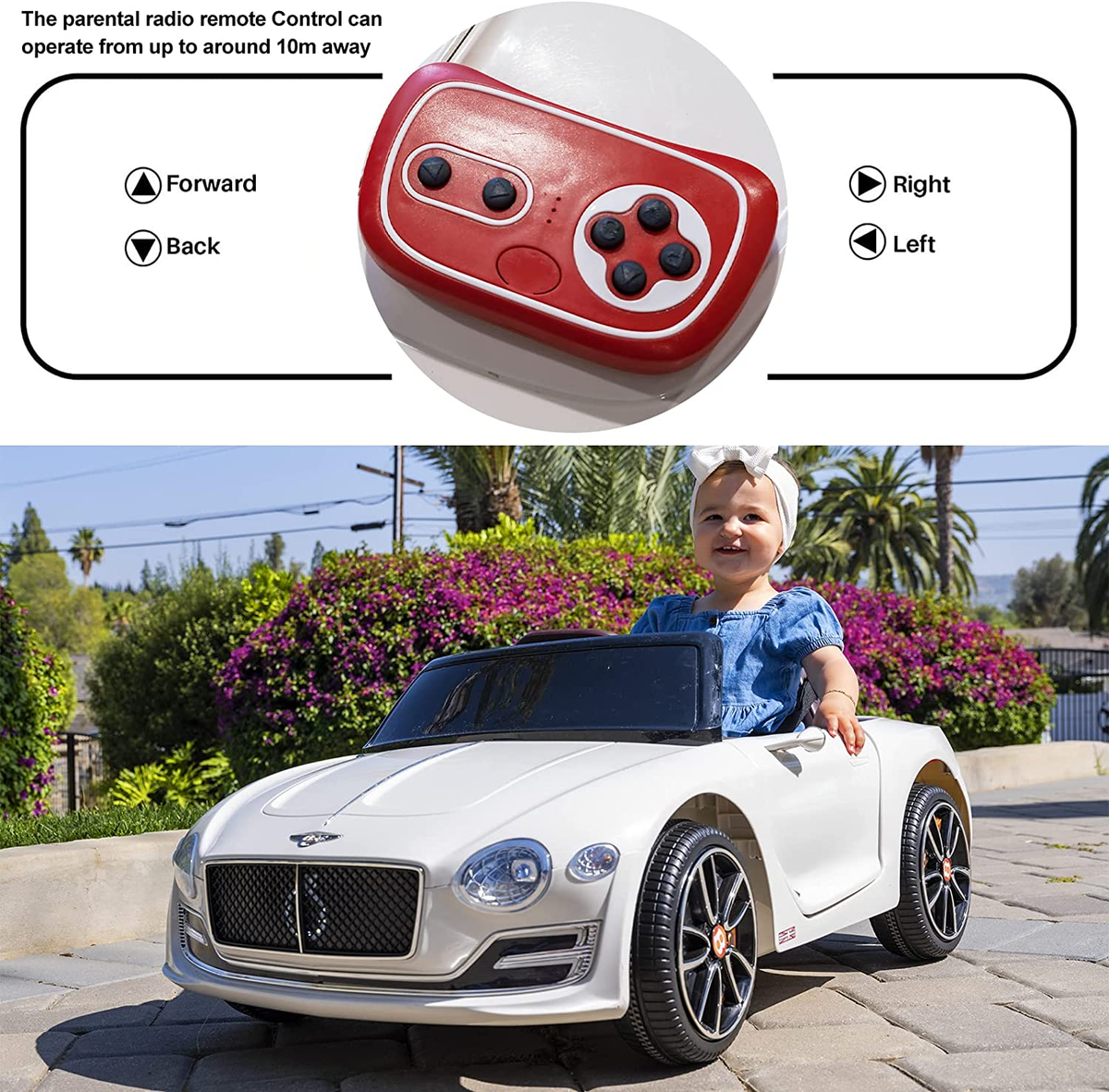 SEHOMY Bentley Licensed Electric Kid Car with Parent Remote Control Perfect for Little Drivers