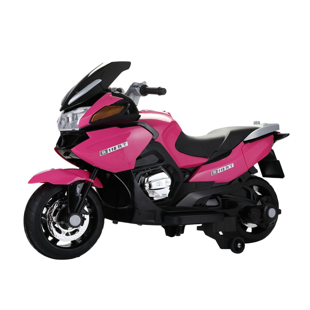 12 Volt Kids Motorcycle Electric Ride On Toy Motorbike Vehicle with Training Wheels Pink