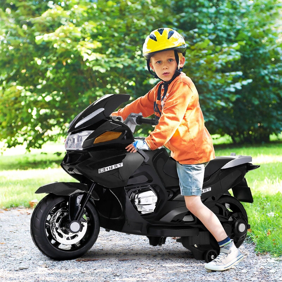 TOBBI 12V Kids Electric Dirt Bike with Training Wheels Motorbike Rid